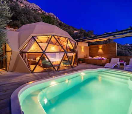 Kalkan Kördere Mevkiinde  Özel Konsept Domes Balayı Villa-3